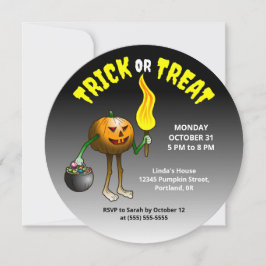 Invitación Fiesta de Halloween de dulces o truco de las calab