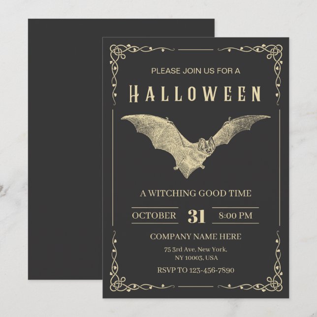 Invitación Fiesta de Halloween de empresa personalizada (Anverso / Reverso)