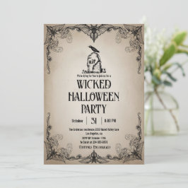 Invitación Fiesta de Halloween de Época con Maldad y Diversió