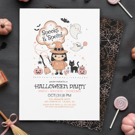 Invitación Fiesta de Halloween de Espíritus y Hechizos ID1325
