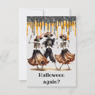 Invitación Fiesta de Halloween de esqueleto bailarín divertid