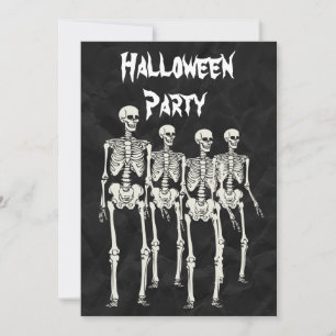 Invitación Fiesta de Halloween de Esqueletos Espeluznantes