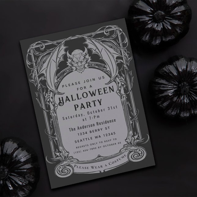 Invitación Fiesta de Halloween de estilo gótico (Subido por el creador)