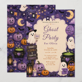 Invitación Fiesta de Halloween de Fantasmas Adorables