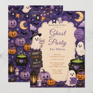 Invitación Fiesta de Halloween de Fantasmas Adorables
