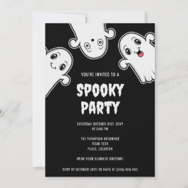 Invitación Fiesta de Halloween de fantasmas espeluznantes en