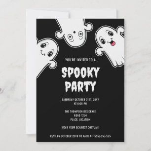 Invitación Fiesta de Halloween de fantasmas espeluznantes en