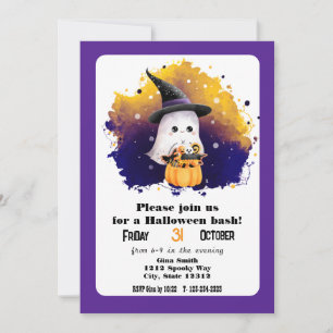 Invitación Fiesta de Halloween de fantasmas lindos
