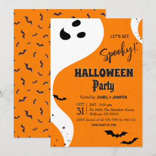 Invitación Fiesta de Halloween de Fantasmas Vamos a Asustar M