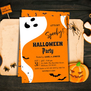 Invitación Fiesta de Halloween de Fantasmas Vamos a Asustar M
