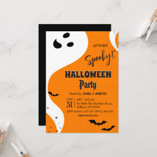 Invitación Fiesta de Halloween de Fantasmas Vamos a Asustar M
