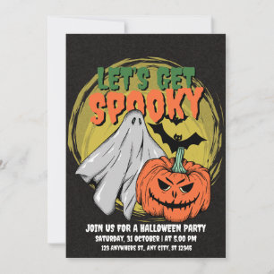 Invitación Fiesta De Halloween De Graña Negra Y Amarilla