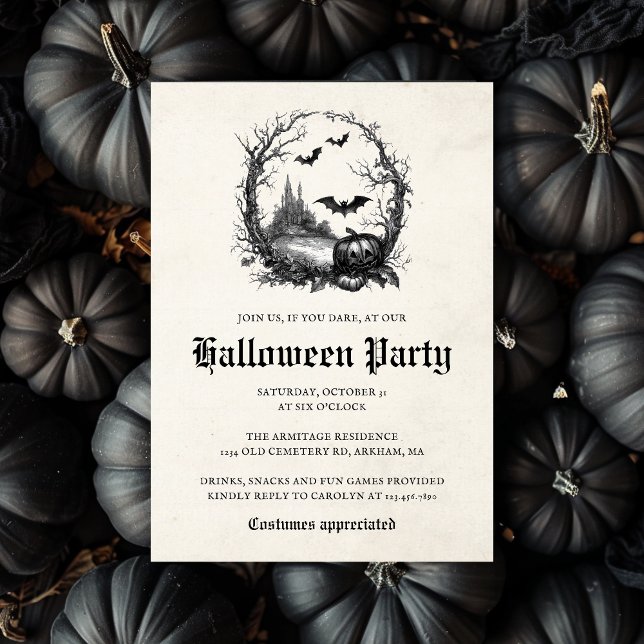Invitación Fiesta de Halloween de Ilustracion de estilo vinta (Subido por el creador)