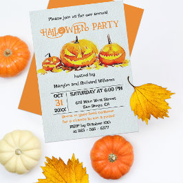 Invitación Fiesta de Halloween de Jack O Lantern de Otoño Nar