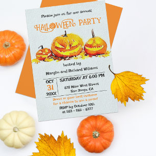 Invitación Fiesta de Halloween de Jack O Lantern de Otoño Nar