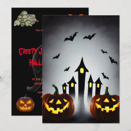 Invitación Fiesta de Halloween de Jack o' Lantern espeluznant
