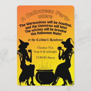 Invitación Fiesta de Halloween de la Brew de Brujas