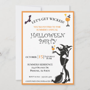 Invitación Fiesta de Halloween de la Bruja Malvada