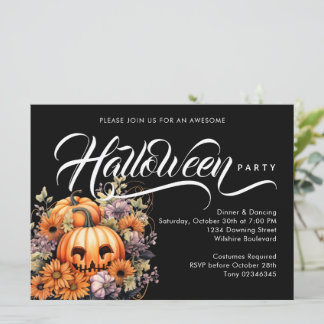 Invitación Fiesta de Halloween de la Calabaza Clásica
