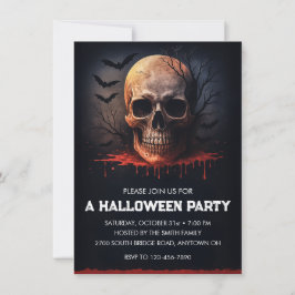 Invitación Fiesta de Halloween de la Calavera Sangrienta