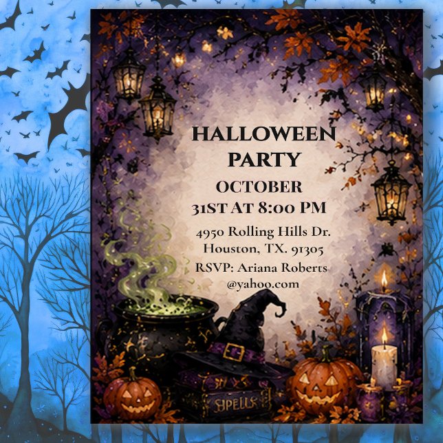 Invitación Fiesta de Halloween de la Caldera de la Bruja (Subido por el creador)
