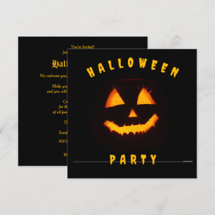 Invitación Fiesta de Halloween de la Cara de Calabaza
