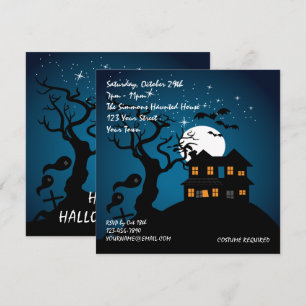 Invitación Fiesta de Halloween de la casa encantada