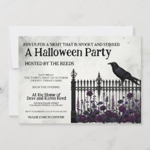 Invitación Fiesta de Halloween de la cerca gótica