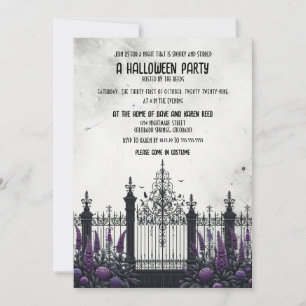Invitación Fiesta de Halloween de la cerca gótica