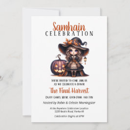 Invitación Fiesta de Halloween de la cosecha de la pequeña br