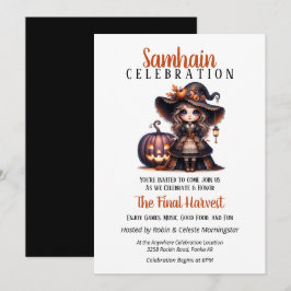 Invitación Fiesta de Halloween de la cosecha de la pequeña br