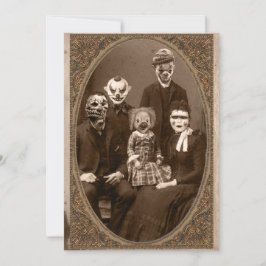 Invitación Fiesta de Halloween de la familia de los payasos