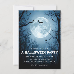 Invitación Fiesta de Halloween de la Luna Bats