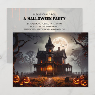 Invitación Fiesta de Halloween de la Mansión de la Luna