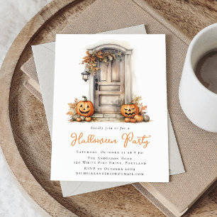 Invitación Fiesta de Halloween de la puerta delantera de la c