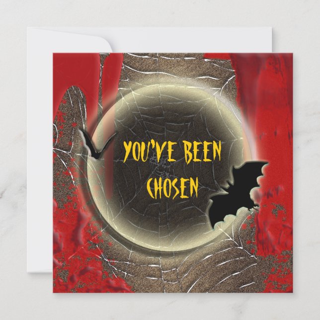 Invitación Fiesta de Halloween de la sangre en la luna de mie (Anverso)
