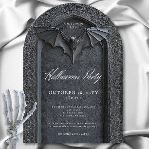 Invitación Fiesta de Halloween de la Tombstone con arcos de m