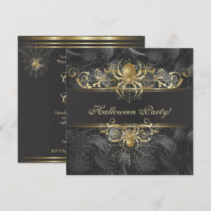 Invitación Fiesta de Halloween de las Arañas Doradas