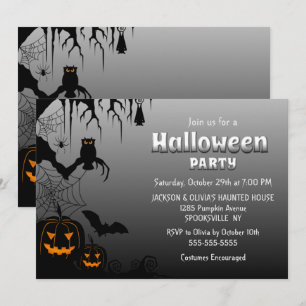Invitación Fiesta de Halloween de las calabazas brillantes