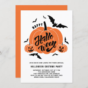 Invitación Fiesta de Halloween de las calabazas de fantasía