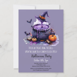 Invitación Fiesta de Halloween de las calabazas de la mecha d