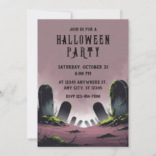 Invitación Fiesta de Halloween de las lápidas