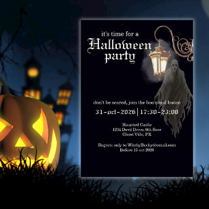 Invitación Fiesta de Halloween de Linterna Espeluznante Simpl