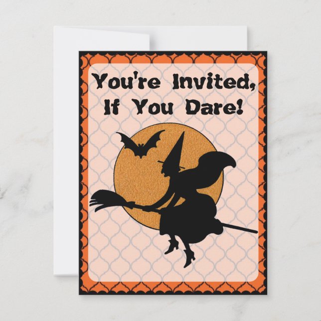 Invitación Fiesta de Halloween de los años 1960 retro (Anverso)