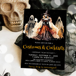 Invitación Fiesta de Halloween de los disfraces y cócteles de
