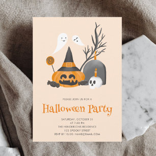 Invitación Fiesta de Halloween de los fantasmas de calabaza