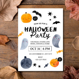 Invitación Fiesta de Halloween de los fantasmas y calabazas