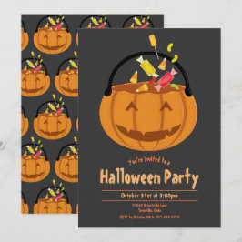 Invitación Fiesta de Halloween de los niños con velas de cala