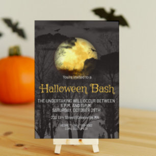 Invitación Fiesta de Halloween de Luna Llena de Terror