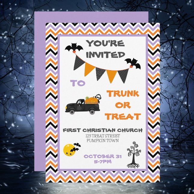 Invitación Fiesta de Halloween de maletero o truco (Subido por el creador)
